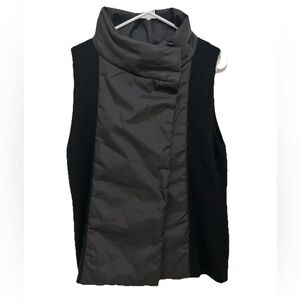 Eileen Fisher Black Sleeveless Merino Wool Puffer Vest SMALL